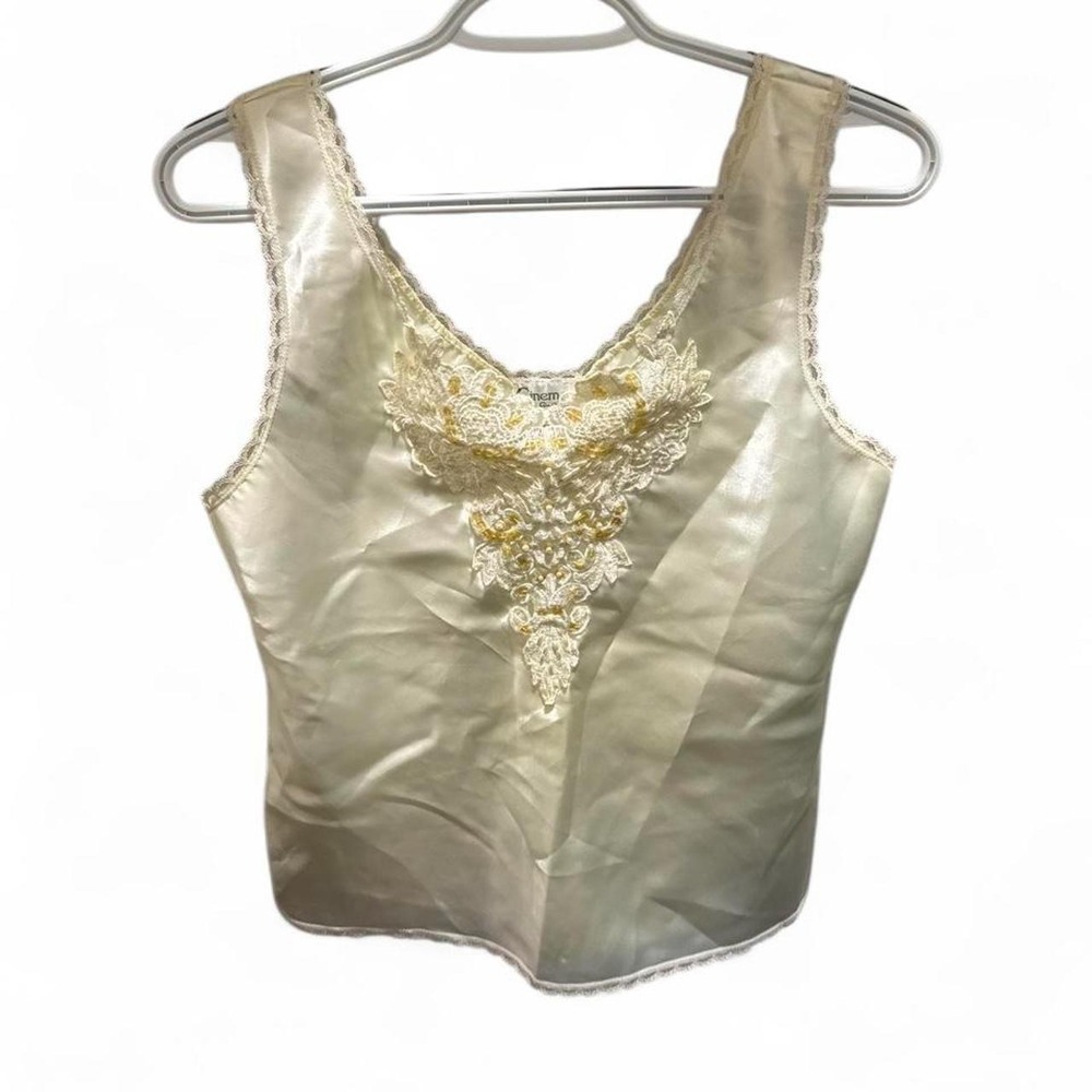VTG 80s Cinema Etoile Lingerie Lace Tank Coquette Girly